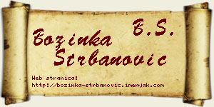 Božinka Štrbanović vizit kartica